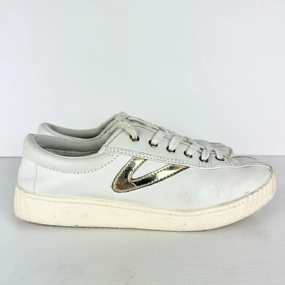 Tretorn Nylite Plus Leather Sneakers White Women's Size 7.5